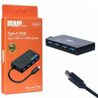 USB-хаб H3014T 4USB Ports 3.0 Type-C (Black)