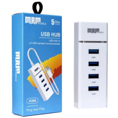 USB-хаб H304 4USB Ports 3.0 (White)