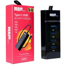 USB-хаб H344T 4USB Ports 3.0 Type-C (Black)