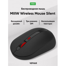 Мышь Xiaomi MIIIW Wireless Mouse Mute черный (MWMM01 черный) Оптическая Беспроводная Черный 3+1 2xAAA 1600 dpi