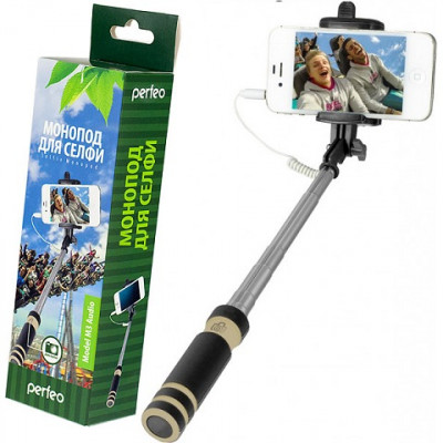 Селфи палка Perfeo  M3 Selfie Stick с аудиокабелем (Perfeo M3 Selfie Stick) до 350 г 14-60 см 3.5 мм