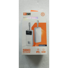 KALIO Fast Charge Power Bank 30000 мАч A163 Micro USB, TYPE-C 30000 мА*ч Type C, 1 x USB 66W индикатор заряда, защита от перегрева портативное зарядн