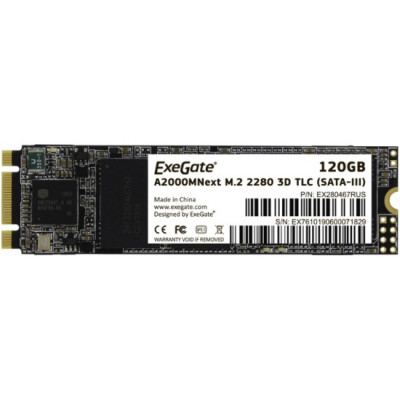 SSD накопитель M.2 ExeGate EX280467RUS (A2000MNext 120 Gb 2280 3D TLC) M.2 120 ГБ 500/540мб/с SATA III SSD SSD накопитель M.2 ExeGate EX280467RUS (A2000MNext 120 Gb 2280 3D TLC) M.2 120 ГБ 500/540мб/с SATA III SSD