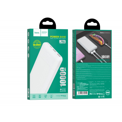 Hoco Power Bank J48 Nimble белый Micro USB, TYPE-C 10000 мА*ч Type C, 2 x Usb 10W портативное зарядное устройство