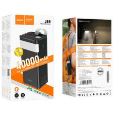 Hoco Power Bank J86 PowerMaster 40000mAh Micro USB, TYPE-C 40000 мА*ч Type C, 1 x USB 22.5W с фонарём портативное зарядное устройство