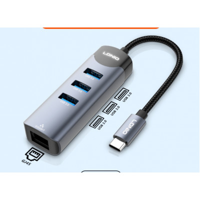 USB-хаб LDNIO DS-114C Type-C To USB3.0*4