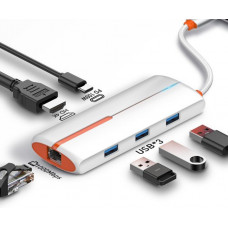 USB-хаб LDNIO DS-26H PD100W Type-C (Type-C To PD*1+HDMI*1+USB3.0*3+RJ45*1)