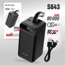 Power bank Deespi JS02 80000mAh 80000 мА*ч 22.5W портативное зарядное устройство