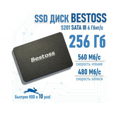 Bestoss SSD накопитель S201 256GB (SATA III, 2.5', NAND 3D TLC 256GB) 2.5' 256 ГБ чтение 560 МБ/с / запись 480 МБ/с SATA III SSD